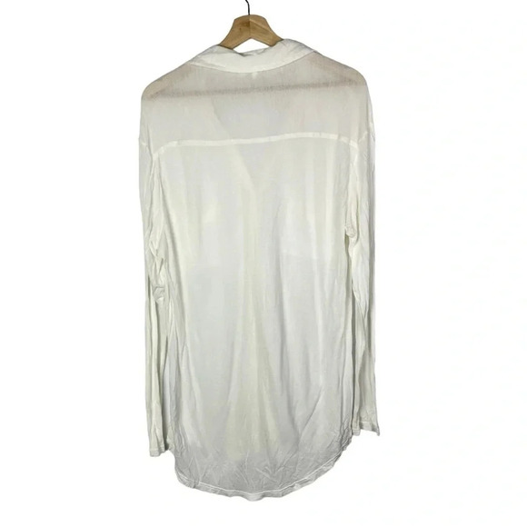 Frenchi White Relaxed Slub Fit Long Sleeve Button Down L - Picture 2 of 3